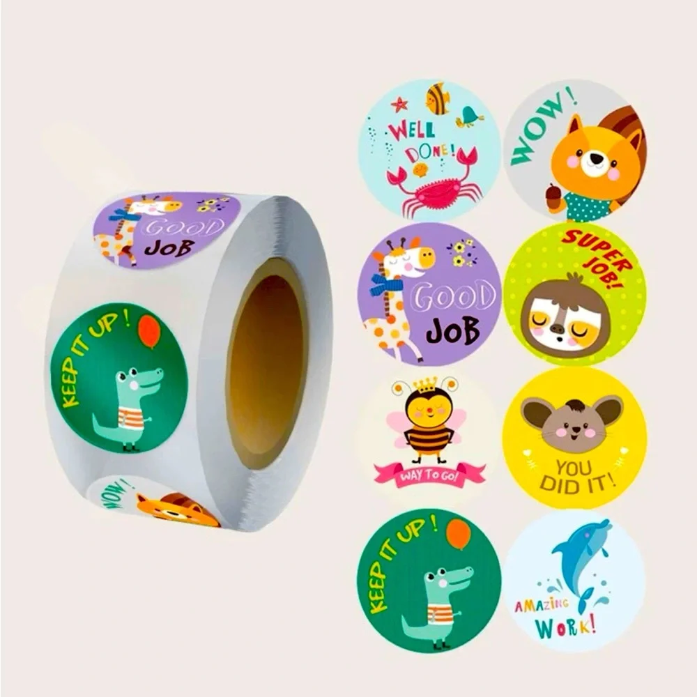 1roll/ 500pcs Graphic Sticker Kindergarten Teacher